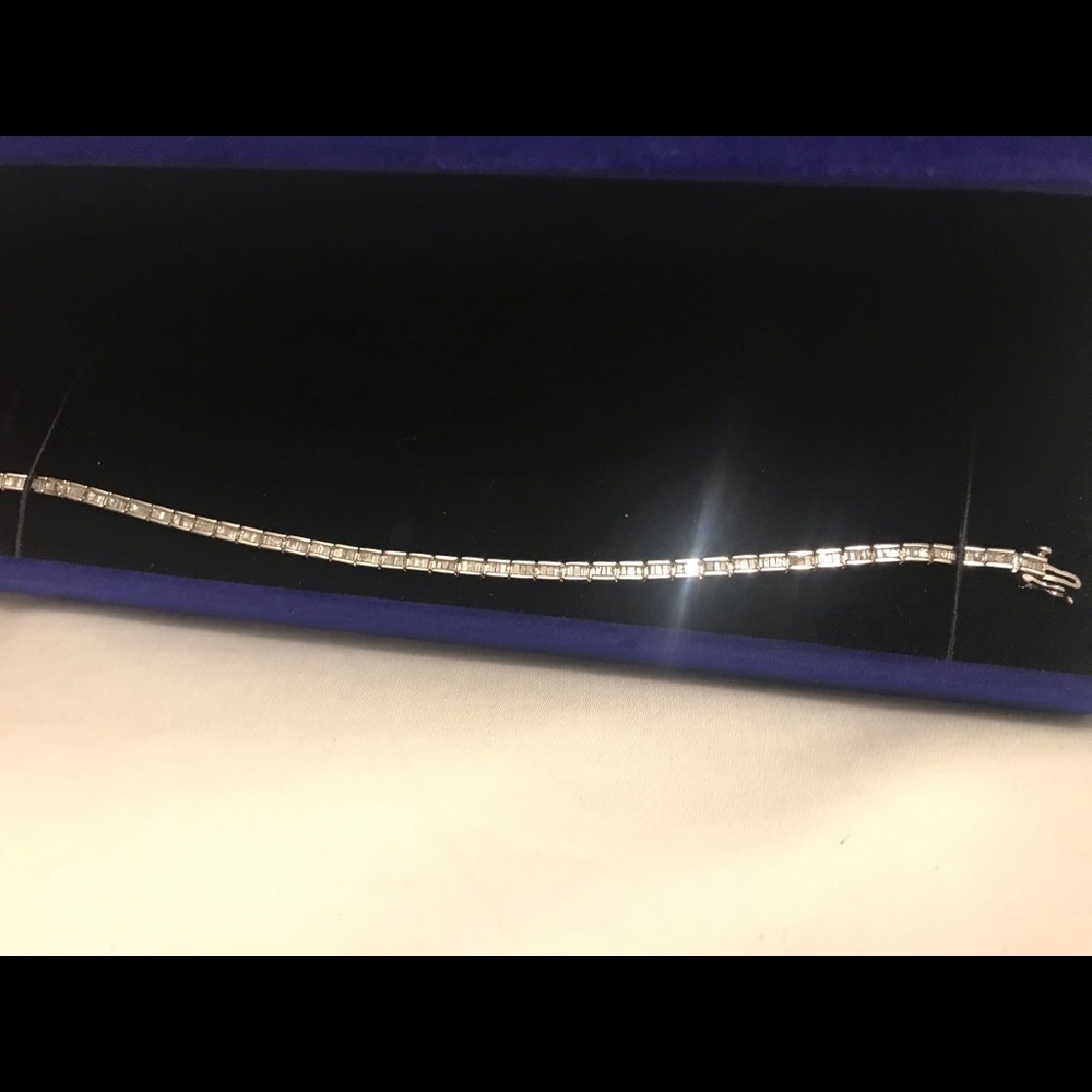 14k Diamond Baguette Tennis Bracelet
